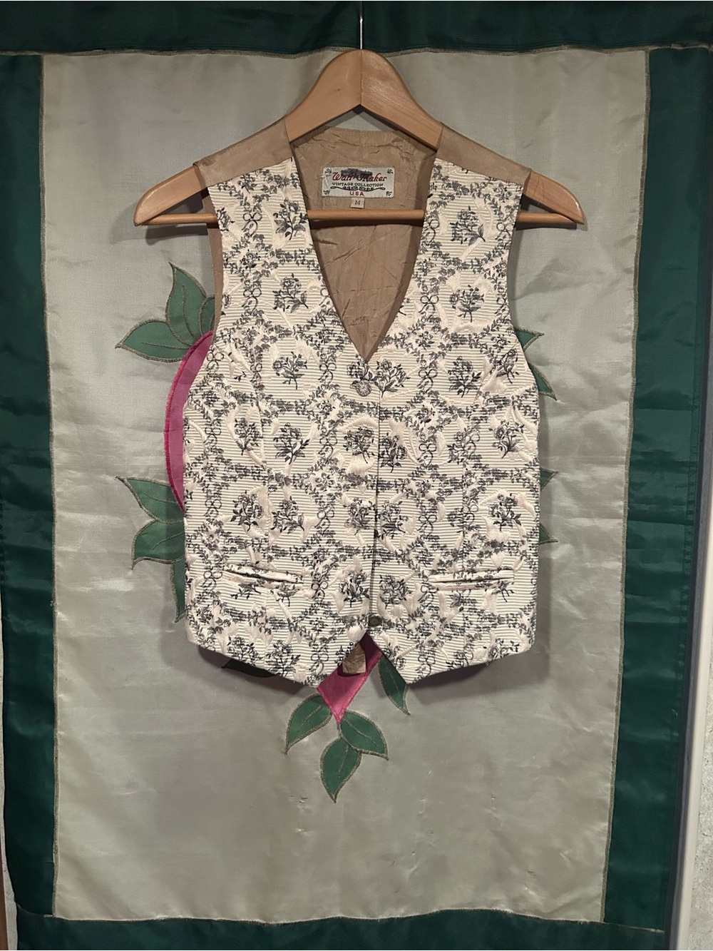 Khaki Floral Vest